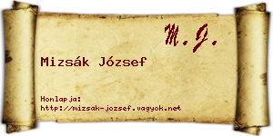 Mizsák József névjegykártya