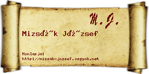 Mizsák József névjegykártya