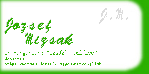 jozsef mizsak business card
